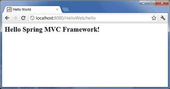 Spring MVC Hello World Example